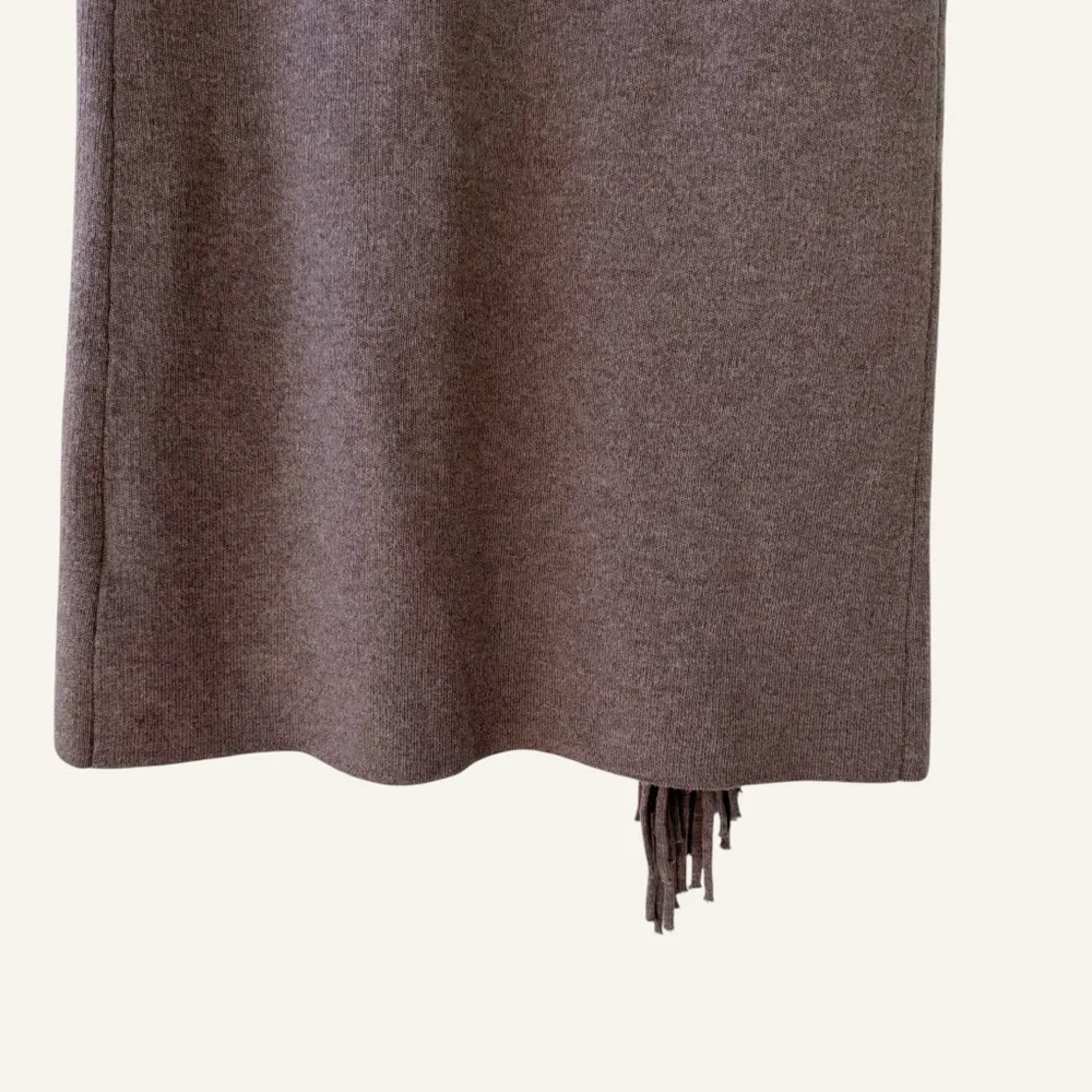 Ronny Kobo Orleans Coastal Cowgirl Fringe Midi Skirt Wool Cashmere Blend Size S - Picture 8 of 11